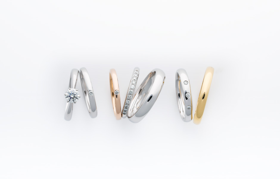 シンプルなデザインの新潟結婚指輪・婚約指輪