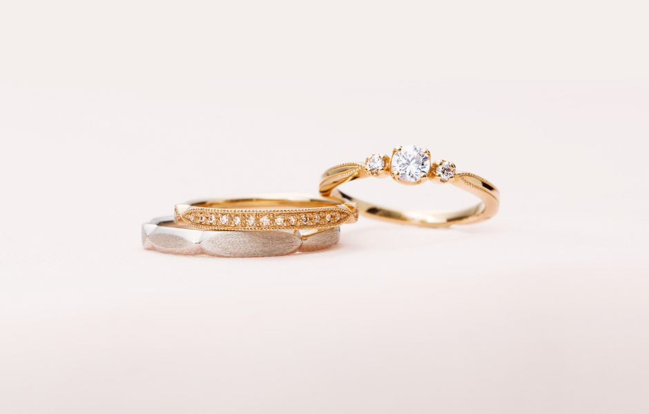 キュートなデザインの新潟結婚指輪・婚約指輪