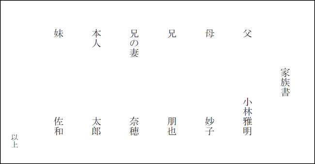 家族書（かぞくしょ）