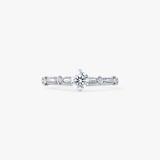 ミル打ちがオシャレなアンティークなデザインの婚約指輪　ルシエのローズクラシック　クロシェ