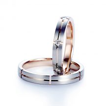 プロメッサ　鍛造　丈夫　コンビ　ピンクゴールド　エタニティデザイン　結婚指輪　マリッジリング　カッコいい