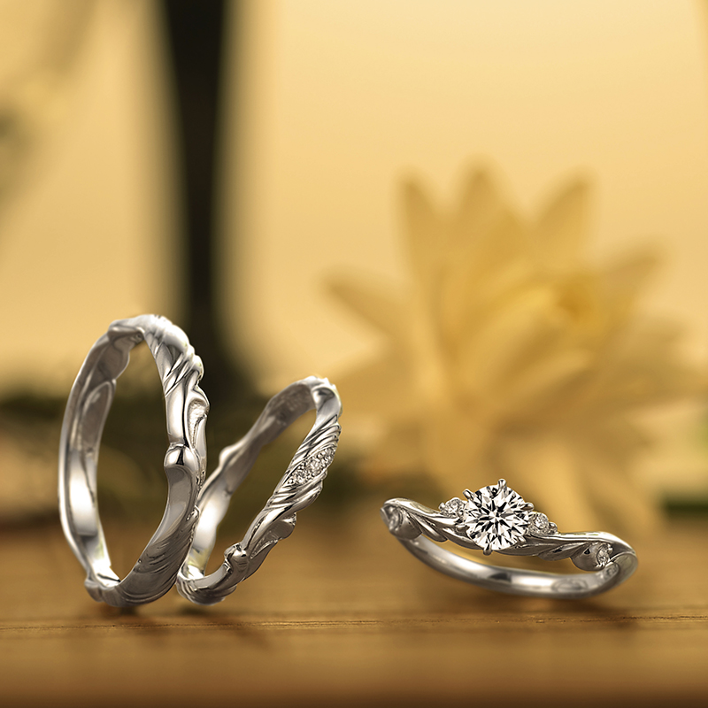 アンティークかわいい結婚指輪と婚約指輪のセットリングはラパージュ