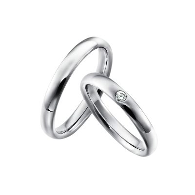 新潟結婚指輪婚約指輪プラチナホワイトゴールドシンプルフラージャコー鍛造