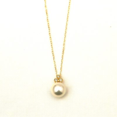 Dia3stone pearl necklace