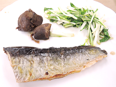 にしん、水菜のサラダ、レバー