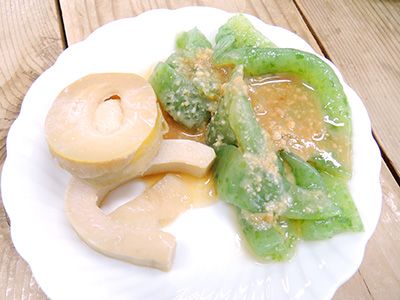 筍の煮物、刺身こんにゃく