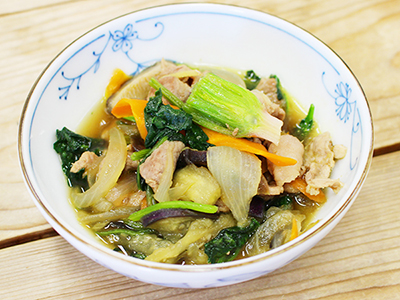 春玉ねぎと豚肉の煮物