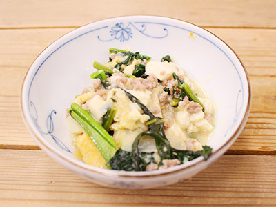 豆腐とひき肉の粕煮