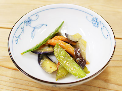 なすといんげんの味噌炒め