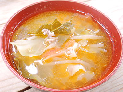 お酢とごま油のトマトスープ