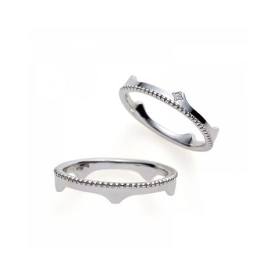 結婚指輪新潟市カワイイ個性的シンプルかっこいいプラチナゴールド