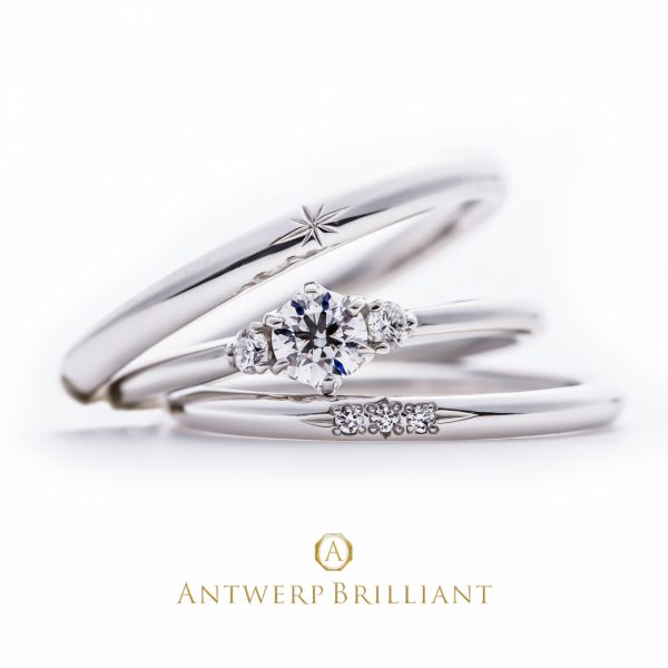 シンプルでかわいい婚約指輪と結婚指輪