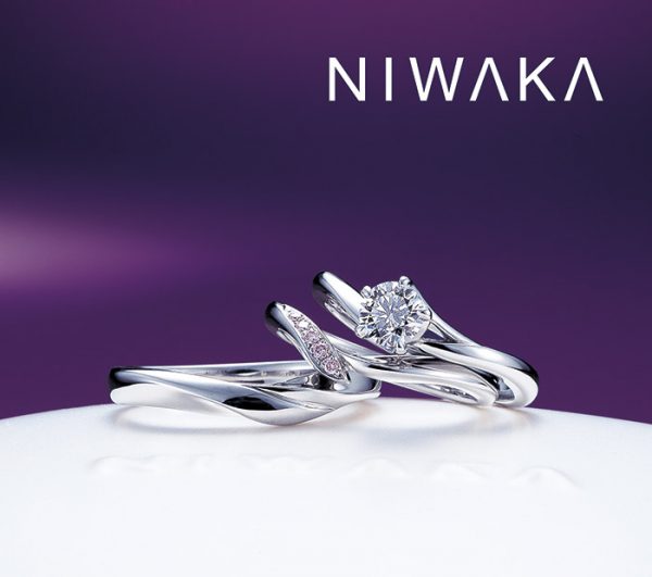 俄　にわか　NIWAKA　初桜　ういざくら　婚約指輪 エンゲージリング　結婚指輪 マリッジリング　セットリング　重ね着け　ダイヤモンド　和　和風　和ジュエリー　和風ジュエリー　京都 プレ花嫁　夫婦　BROOCH　ブローチ　propose　プロポーズ　サプライズプロポーズ　婚約 結婚　ブライダル