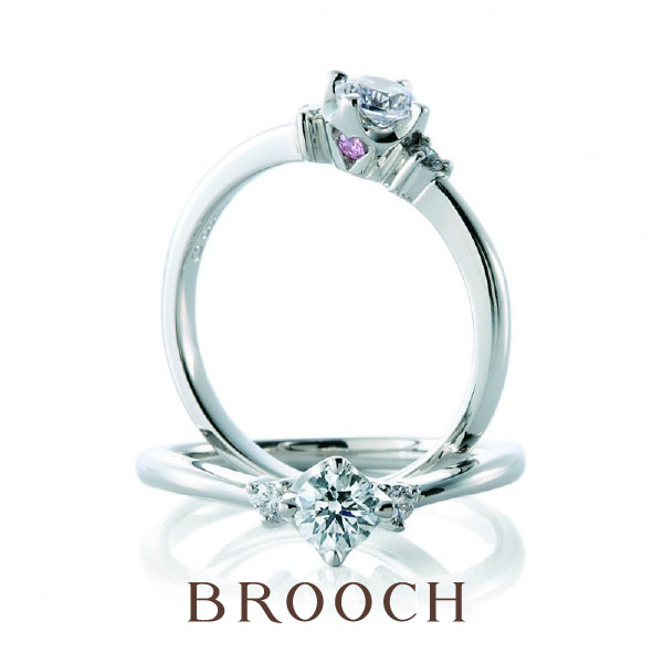 新潟で女性が喜ぶ可愛い婚約指輪ならCaféRing取り扱いはブローチ