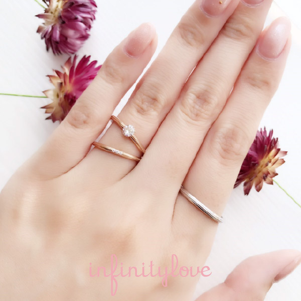 新潟結婚指輪婚約指輪可愛いゴールドプラチナセットリングシンプル