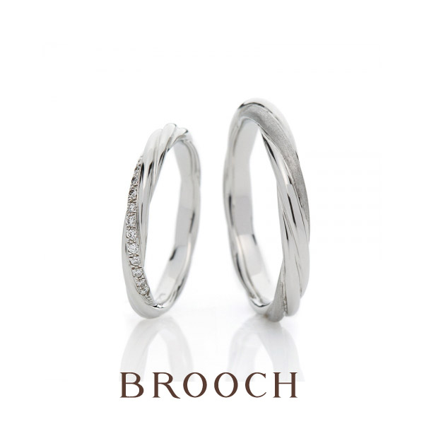 新潟でシンプルウエーブの結婚指輪ならBRIDGEはブローチで取り扱い中