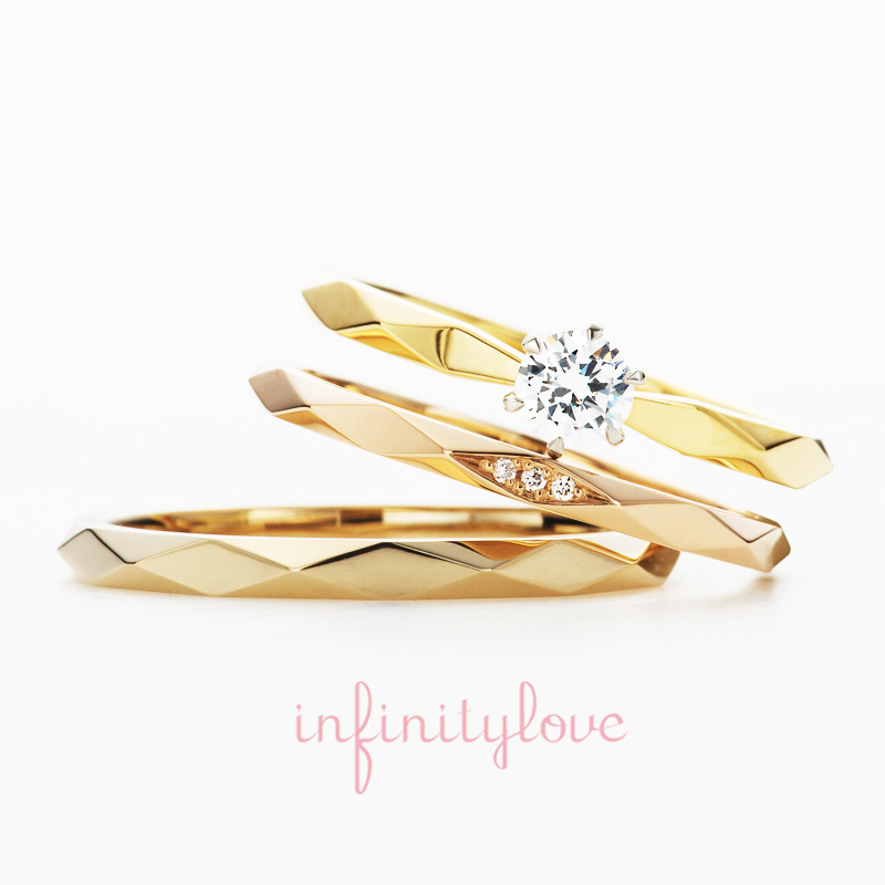 新潟結婚指輪婚約指輪可愛いカッコいいスタイリッシュ槌目プラチナイエローゴールドピンクゴールドシャンパンゴールド