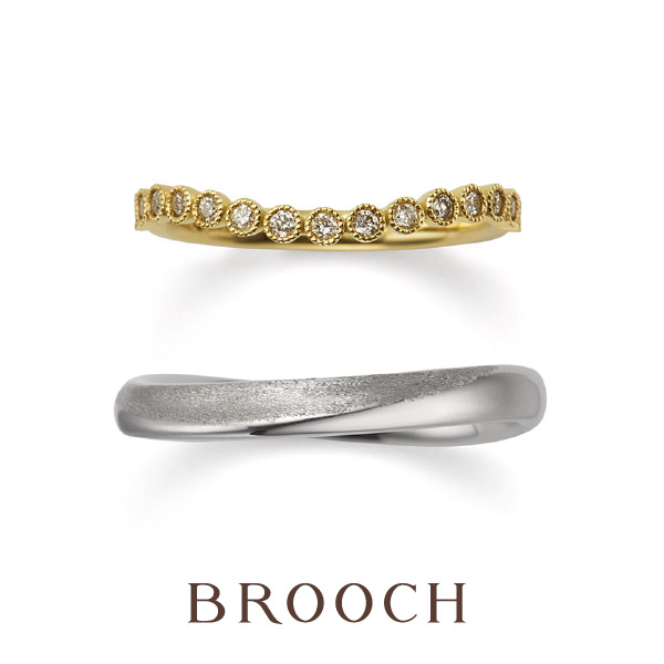 ゴールドで個性的なかわいい結婚指輪はbroochで取り扱いのあるORECCHIOオレッキオ