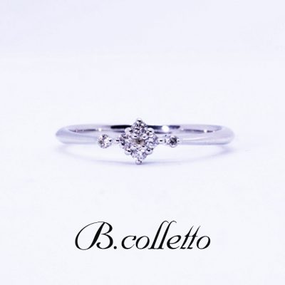 B.colletto side mele flower ring(WG)