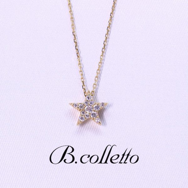 star Dia necklace(side heart)