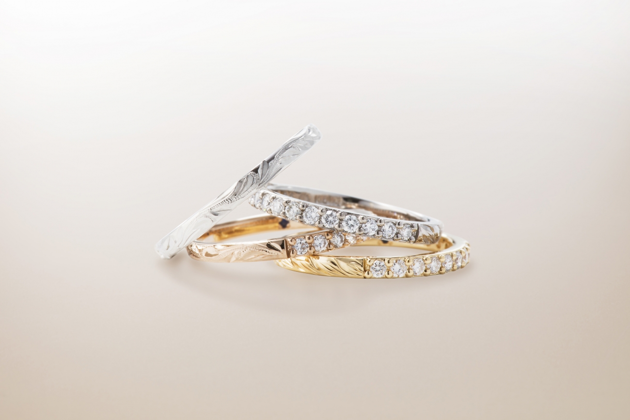 ハワイアンジュエリーの結婚指輪婚約指輪のブランドMAKANAマカナのダイヤモンドエタニティリング