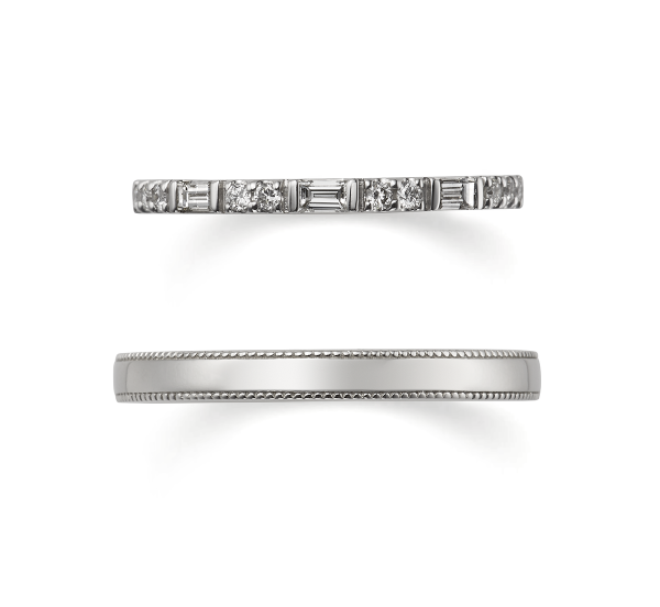 エメラルドカットダイヤモンドのハーフエタニティを結婚指輪にしよう