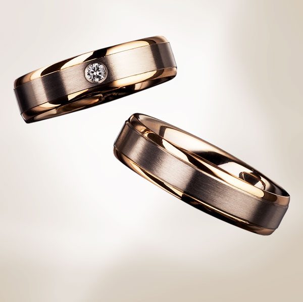 EuroWeddingBand ユーロウェディングバンド　ドイツ　鍛造　丈夫　曲がらない　結婚指輪　ドイツデザイン　コールドマイスター　幅広　かっこいい　内甲丸　レッドゴールド　ホワイトゴールド　コンビネーションリング