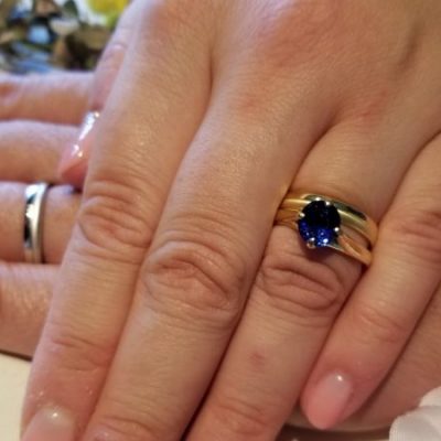 新潟結婚婚約指輪ブルーサファイヤ色石天然石誕生石9月パワーストーンフラージャコーリングディビデュエル