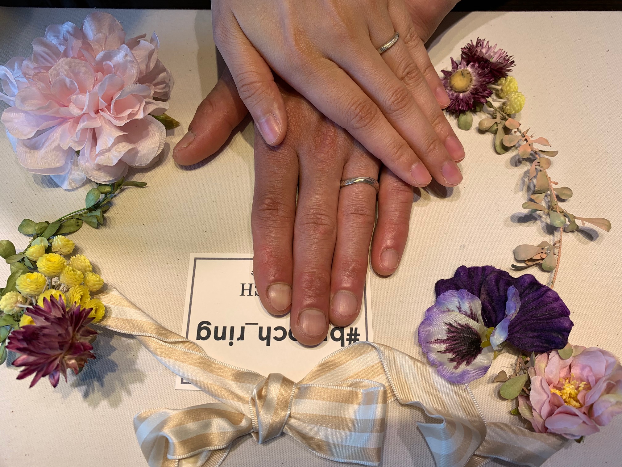 木目金屋結婚指輪、ウエーブの恋風