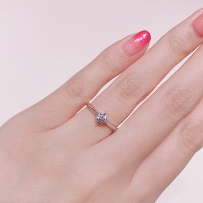 BROOCH　婚約指輪　エンゲージリング　シンプルストレートサイドミルデザイン