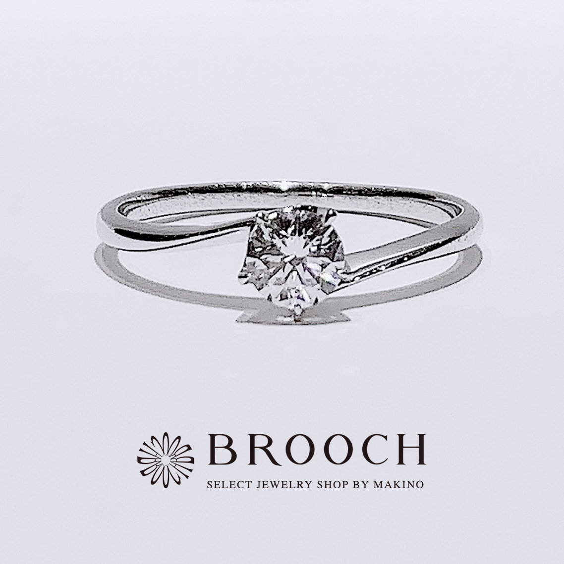 BROOCH　婚約指輪　エンゲージリング　5点留めダイヤウェーブデザイン