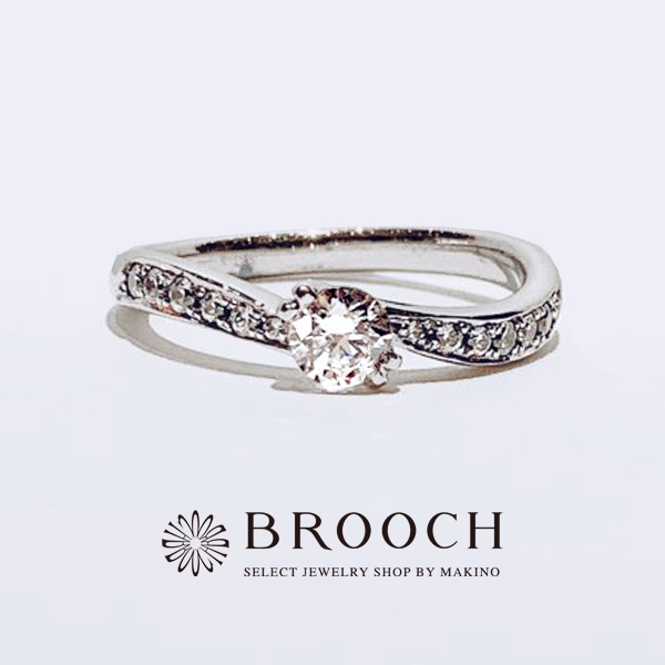 BROOCH　婚約指輪　エンゲージリング　ウェーブダイヤモンドライン