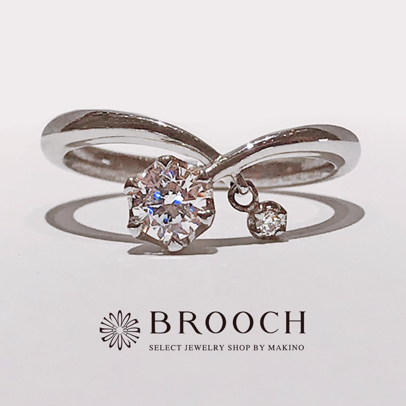 BROOCH　婚約指輪　エンゲージリング　個性派Ⅴ字デザイン