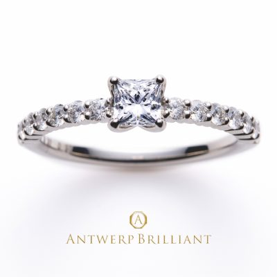 ”D Line Star”Princess Cut Diamond Half Eternity Ring