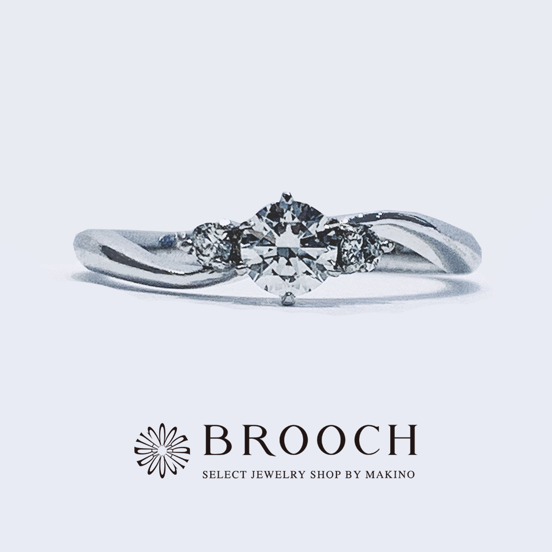 BROOCH 婚約指輪 エンゲージリング サイドメレ ウェーブデザイン