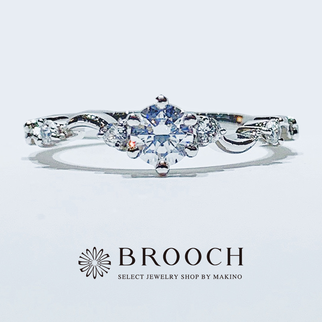 BROOCH　婚約指輪　エンゲージリング　かわいい　キュートなウェーブデザイン