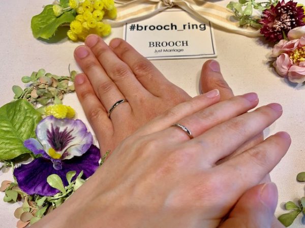 新潟の新緑の季節にご入籍のＴ様Ｍ様の結婚指輪は俄【にわか】の【朝葉】
