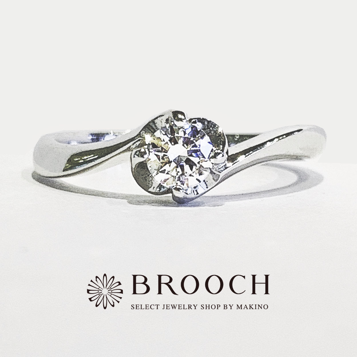BROOCH　婚約指輪　エンゲージリング　かわいい　フラワーウェーブデザイン