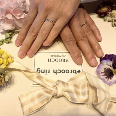 NIWAKAの結婚指輪と婚約指輪のセットリング