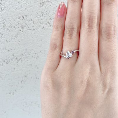 Double Heart Shape Cut Diamond Engagement Ring｜新潟で婚約指輪 ...