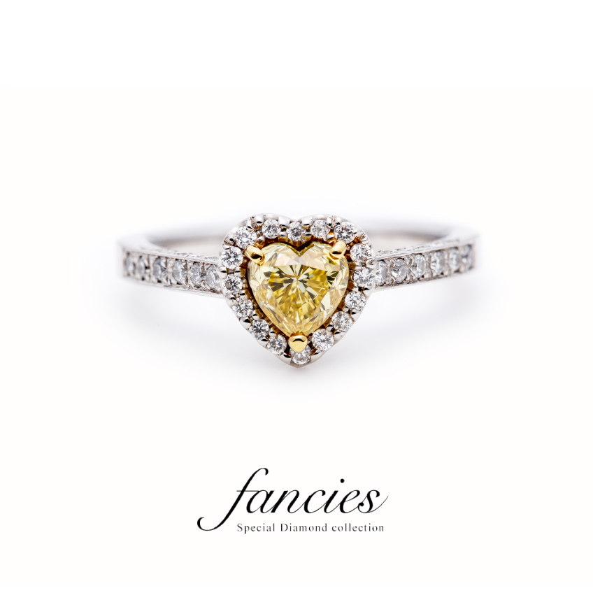 Yellow Heart Shape Diamond Ring