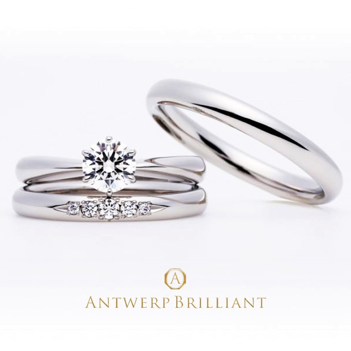 “Evening Star” Solitaire Diamond Ring Set