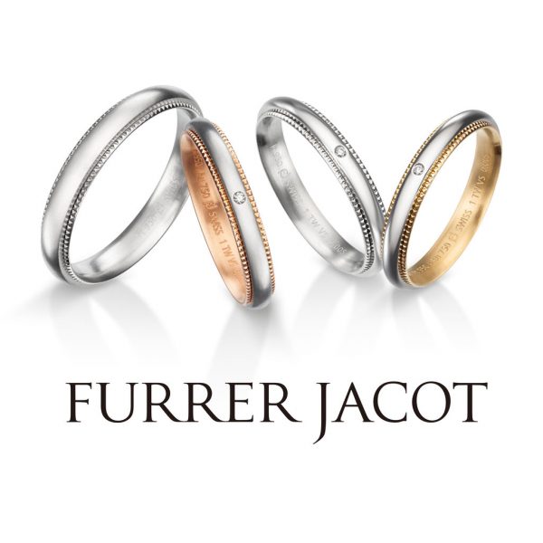 ゴールドとプラチナのコンビがかわいいミルグレインデザインの結婚指輪