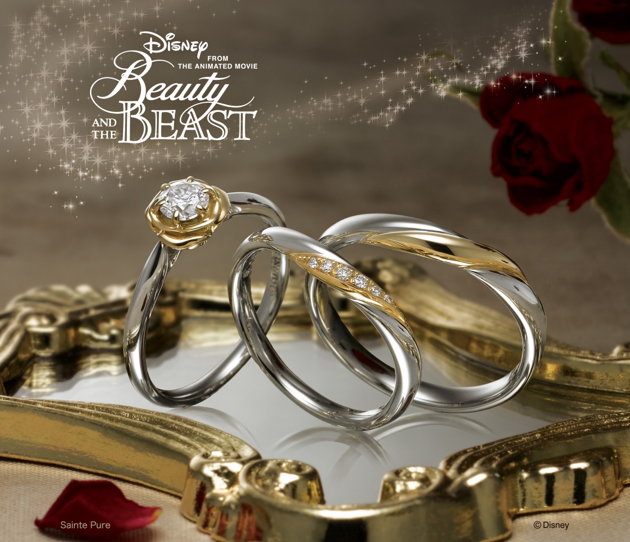 美女と野獣ディズニーのEternal Rose永遠の薔薇・限定結婚指輪は新潟にあるBROOCHへ