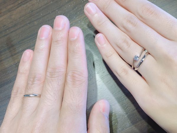 シンプルな俄のセットリング「ことのは」｜新潟で婚約指輪・結婚指輪BROOCH