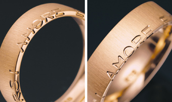 レガロにしかない文字彫刻の結婚指輪