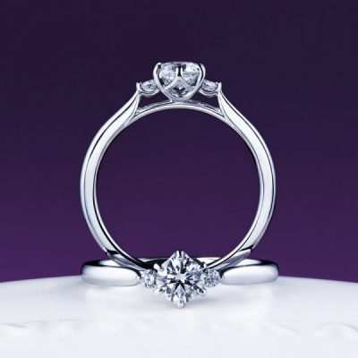 新潟で両サイドメレがかわいい俄の婚約指輪が人気で結婚指輪と重ねづけしやすい