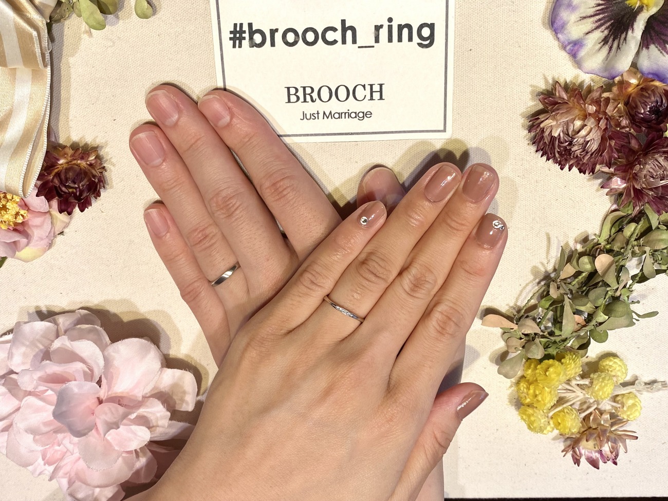 可愛い細身の結婚指輪が人気