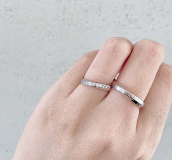 ダイヤモンドが綺麗な結婚指輪