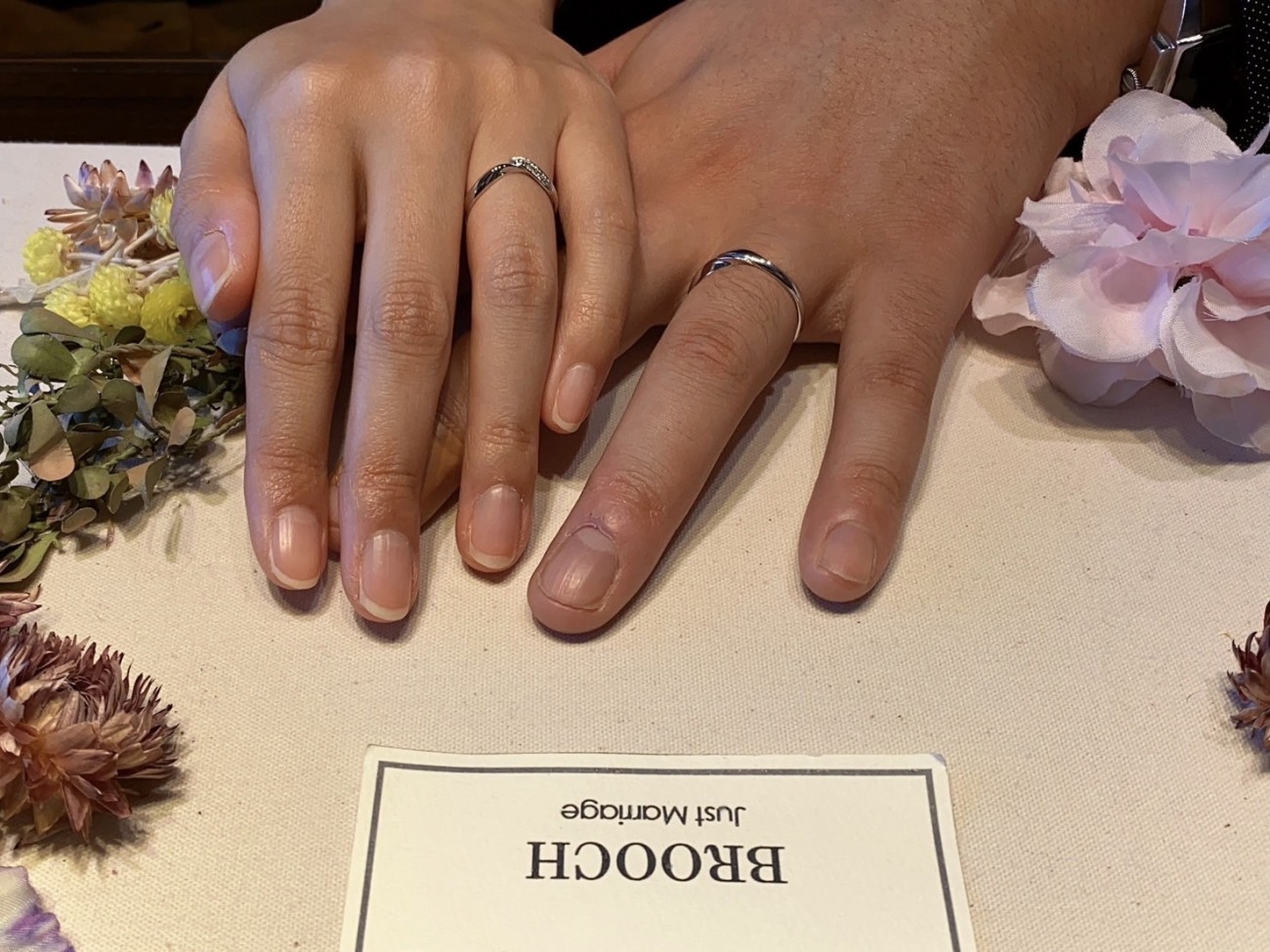 結婚指輪は美しいデザインと滑らかな着け心地の俄の初桜に決定！